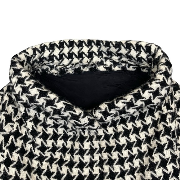 VINTAGE YOHJI YAMAMOTO BLACK HOUNDSTOOTH FRINGE KNIT JACKET WOMENS 2 JAPAN WOOL - Picture 7 of 16